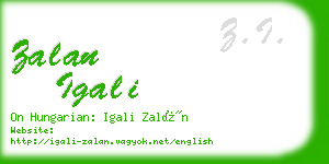 zalan igali business card